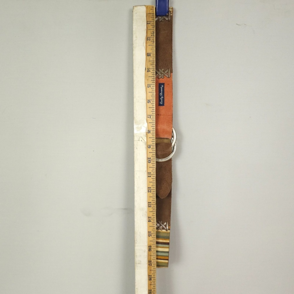 Vintage Lucky Brand Leather Belt Women 30 Inch Length Leather Corduroy Patchwork - Picture 11 of 15
